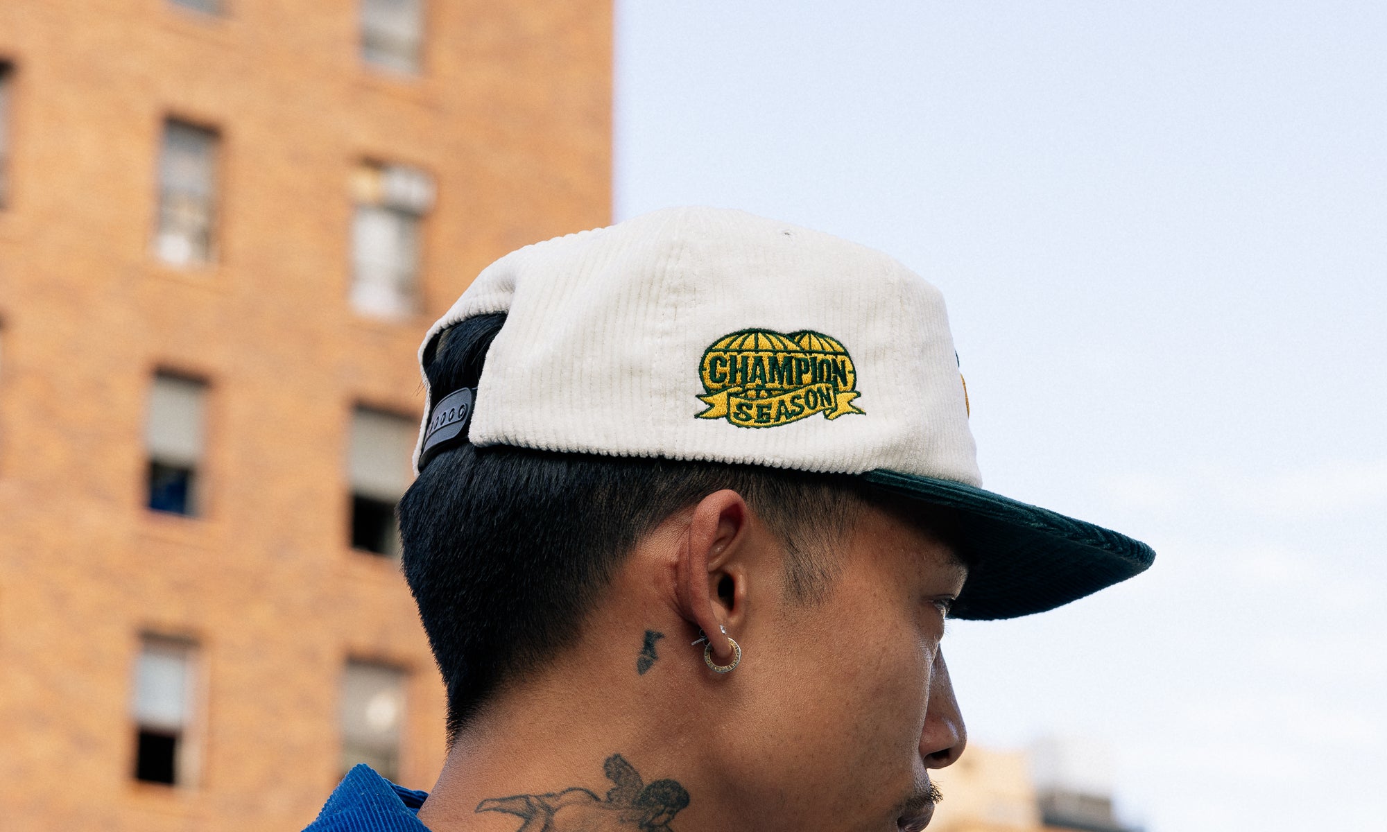 Winner Circle “Legacy” Hat – White/Forest Green Corduroy