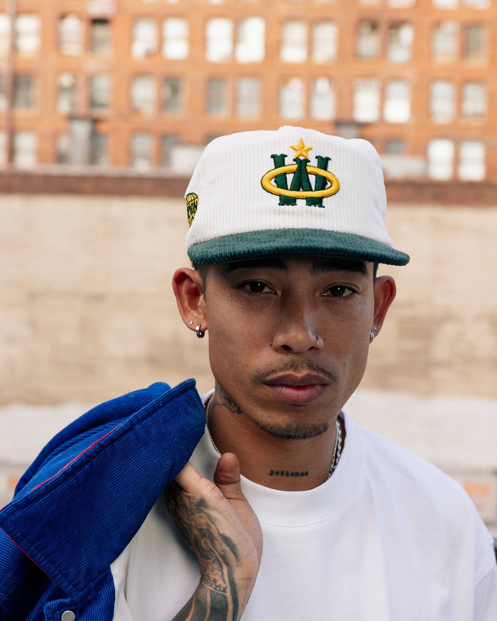 Winner Circle “Legacy” Hat – White/Forest Green Corduroy