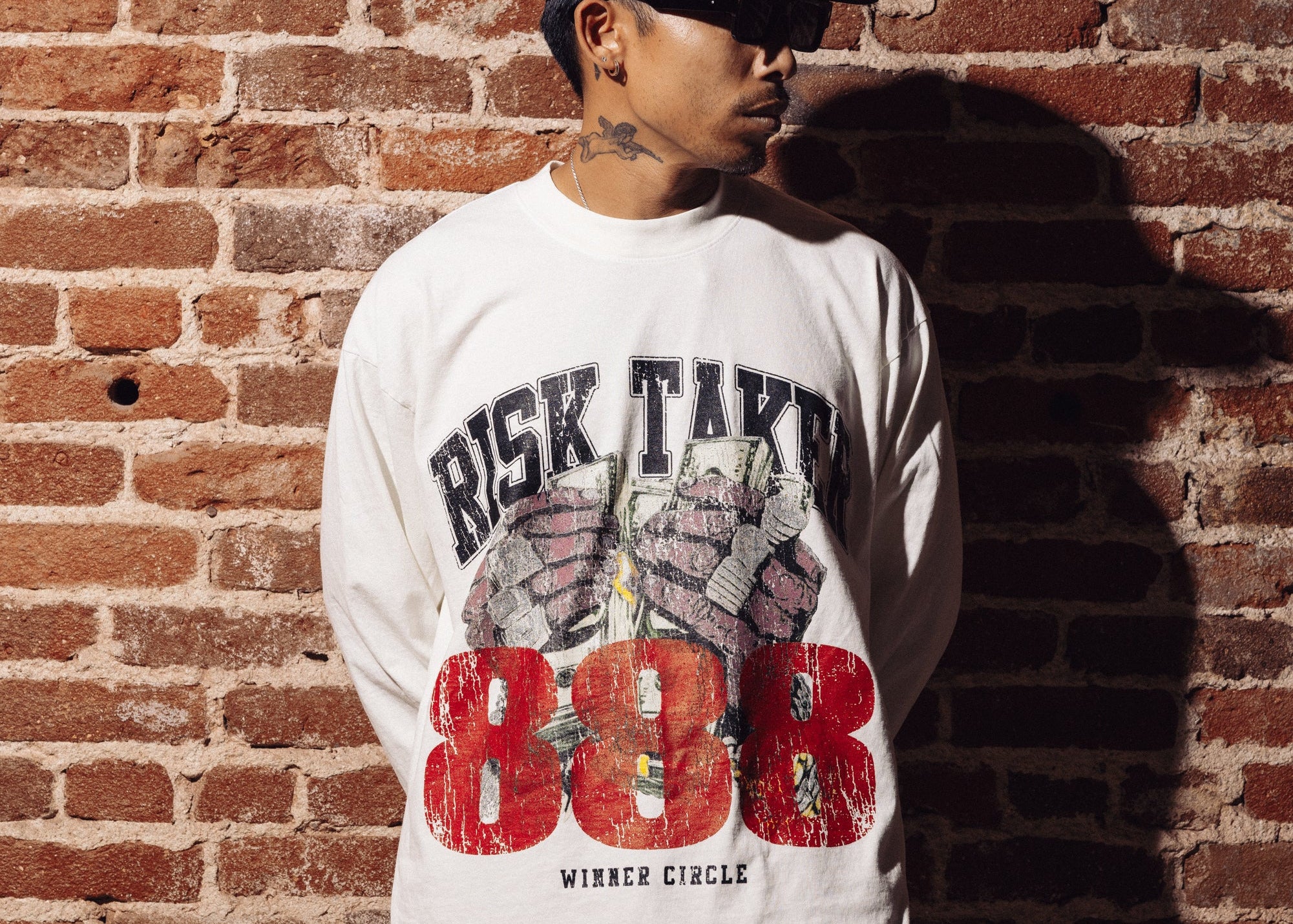 Winner Circle “RISK TAKER” Long Sleeve – Off White