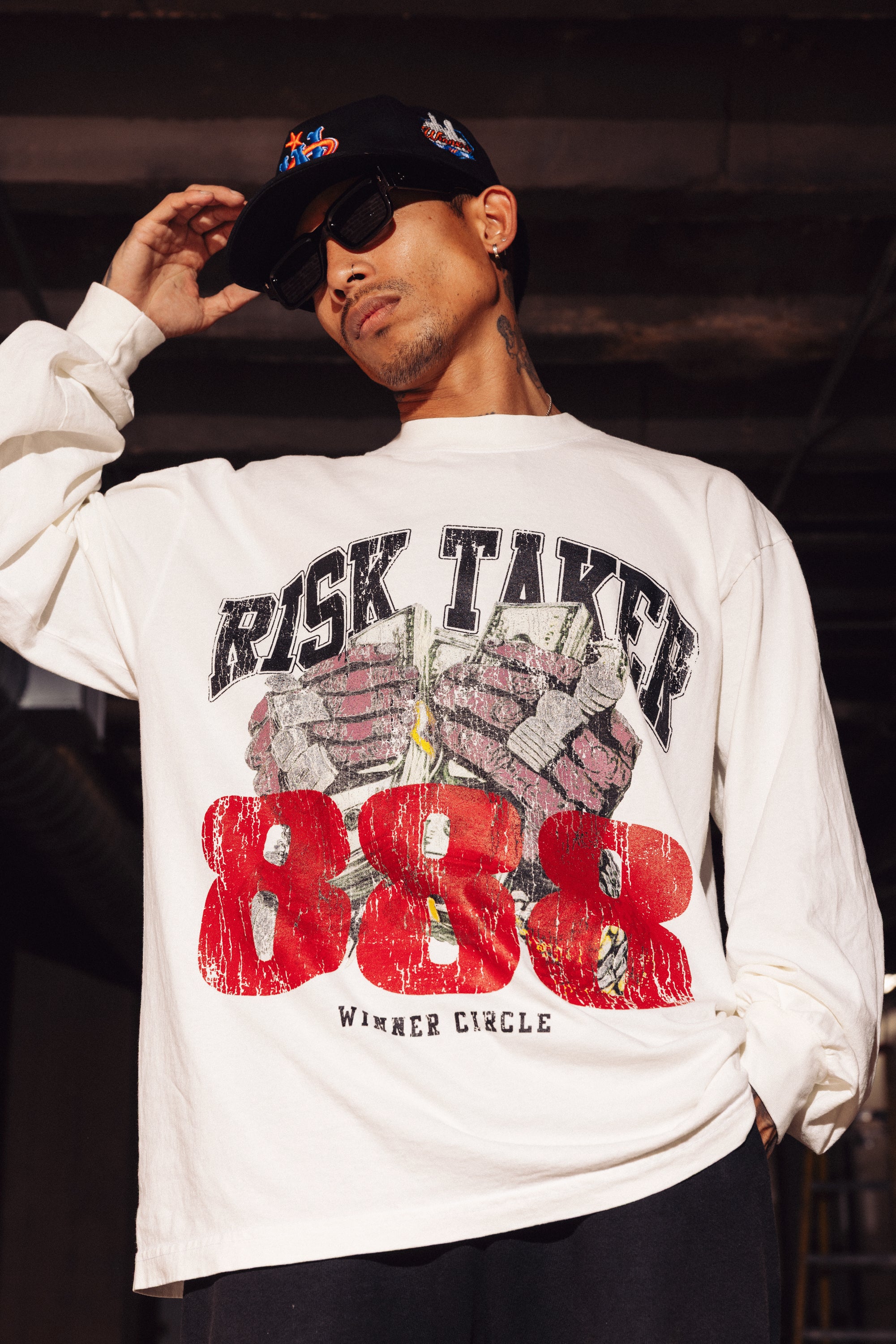 Winner Circle “RISK TAKER” Long Sleeve – Off White
